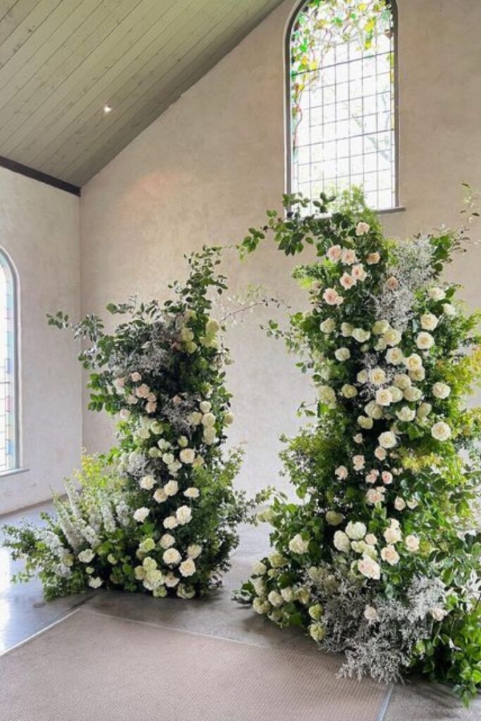 A large ceremony feature of florals
