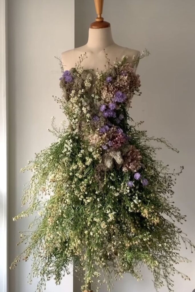 A dress made of flowers
